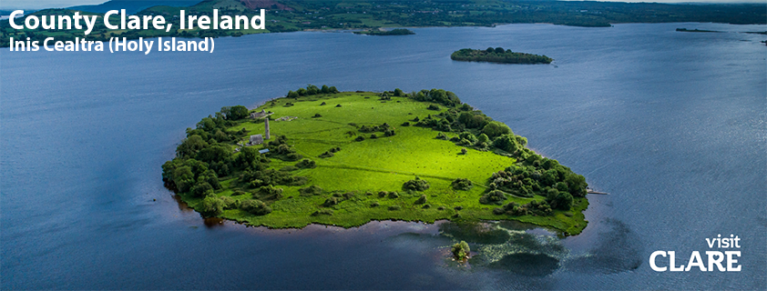 Aerial view of Inis Cealtra - Holy island