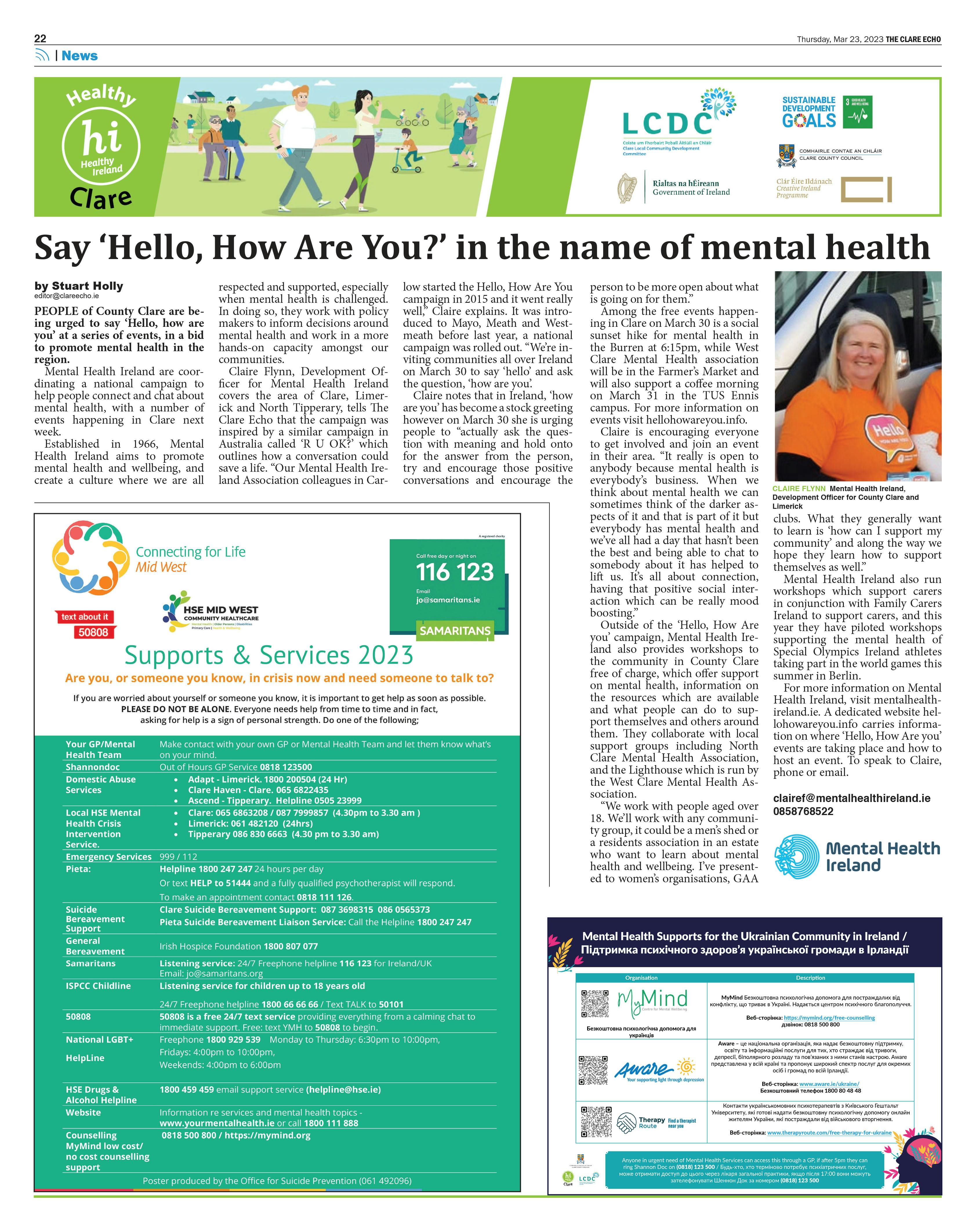 Mental Health Ireland and Mental Health Supports